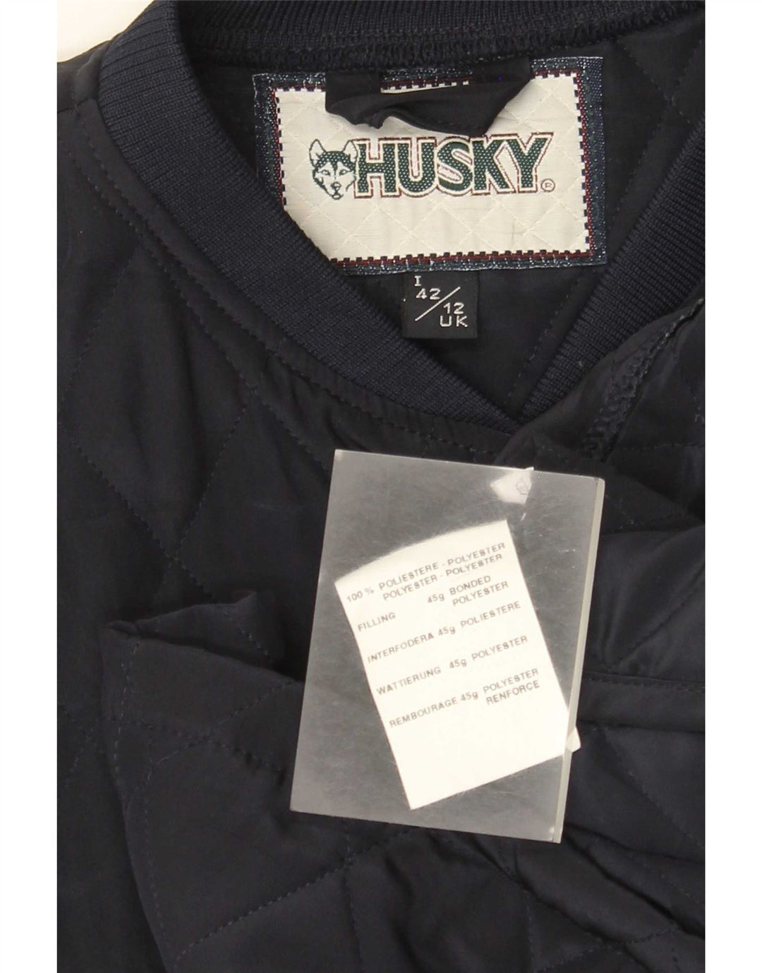 Husky Dame Quiltet Jakke UK 12 Medium Navy Blue Polyester