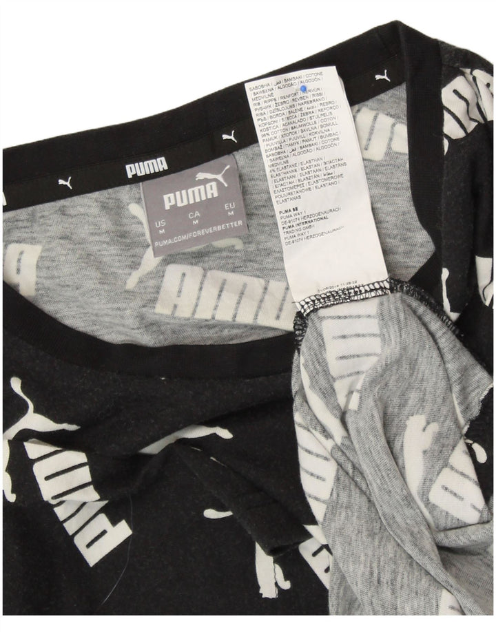 PUMA Grafisk T-shirt til mænd, medium sort bomuld