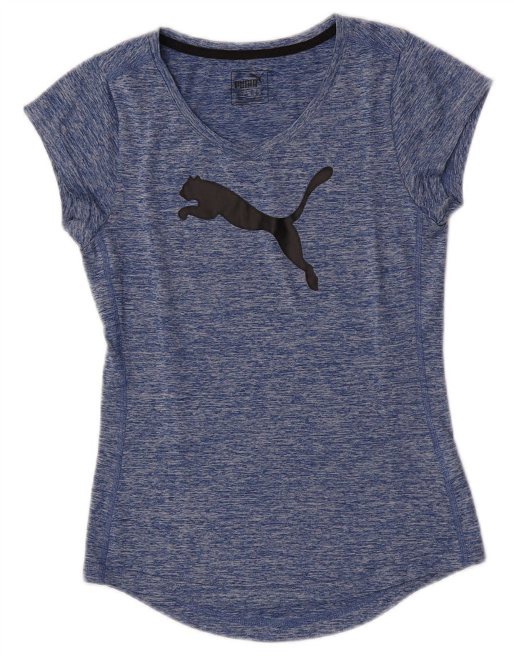 Puma grafisk t-shirt top til kvinder DK 8 Small Blue Flecked Polyester
