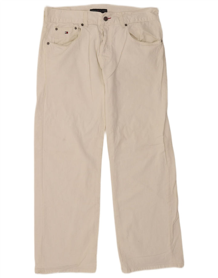Tommy Hilfiger Herre Straight Jeans W36 L30 Hvid Bomuld