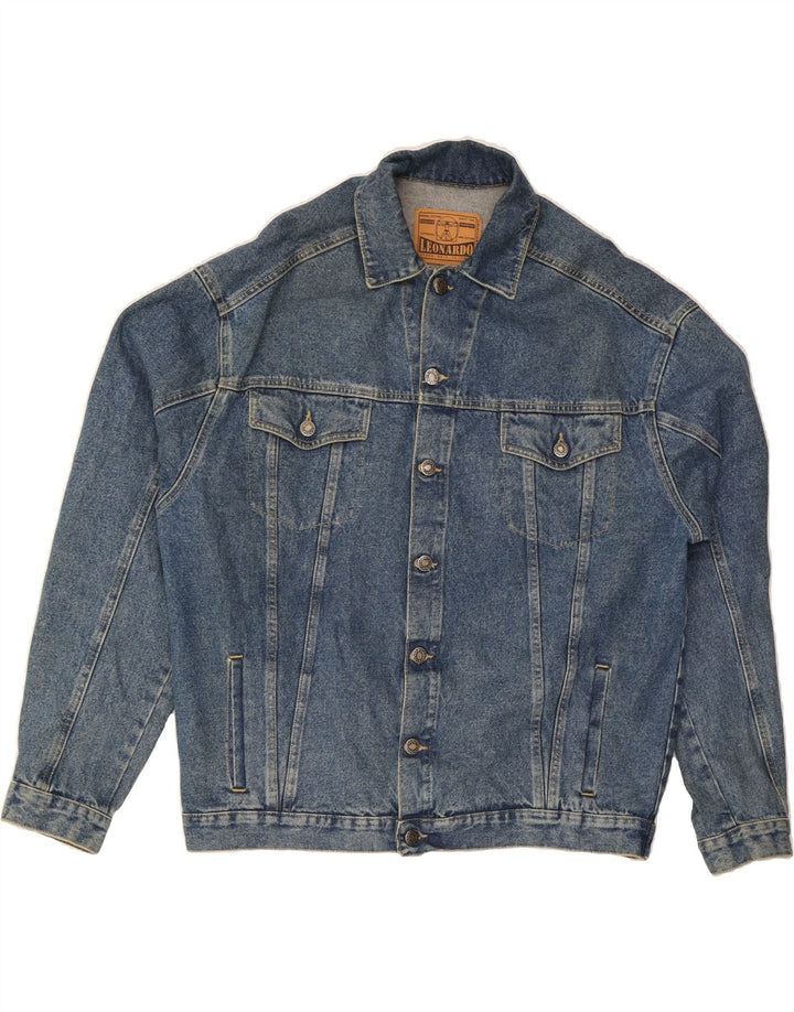 VINTAGE Denimjakke til mænd UK 40 Large Blue Cotton