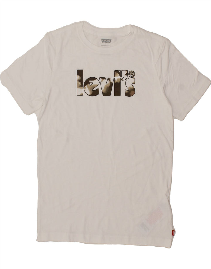 LEVI'S Boys Graphic T-Shirt Top 13-14 Years White Cotton Vintage Levi's and Second-Hand Levi's from Messina Hembry 
