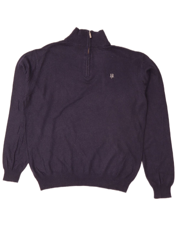 Harmont & Blaine Herre Zip Neck Jumper Sweater Large Navy Blue