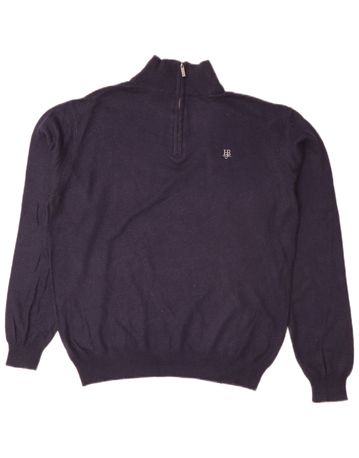 Harmont & Blaine Herre Zip Neck Jumper Sweater Large Navy Blue