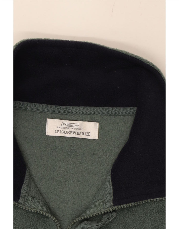 ST. BERNARD Mens Fleece Jacket UK 38 Medium Green Polyester Vintage St. Bernard and Second-Hand St. Bernard from Messina Hembry 