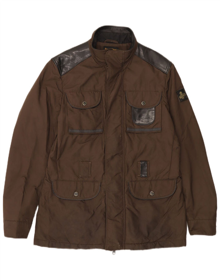 REFRIGIWEAR Herre Utility Jacket UK 40 Large Brown Colourblock Polyamid