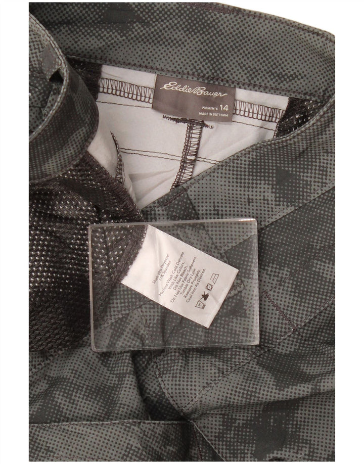 Eddie Bauer Dame Capri Cargo Bukser US 14 XL W38 L21 Grå Camouflage
