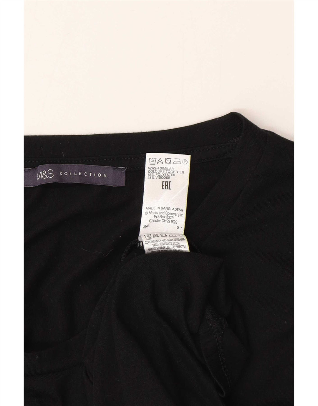 Marks & Spencer Dametop Langærmet UK 10 Small Black Polyester