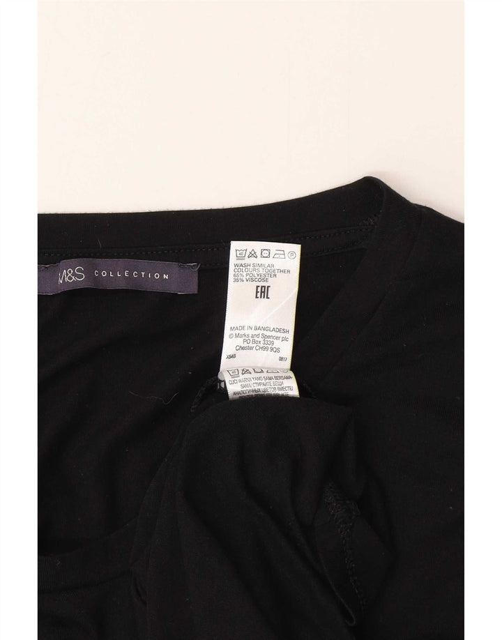Marks & Spencer Dametop Langærmet UK 10 Small Black Polyester