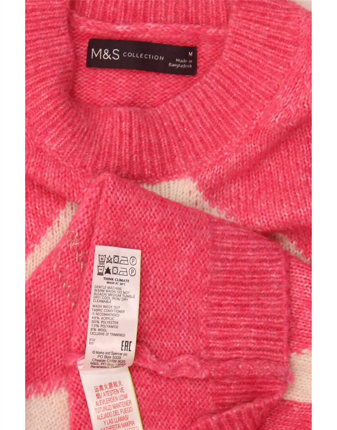 Marks & Spencer Dame sweater med rund hals DK 14 Medium Pink