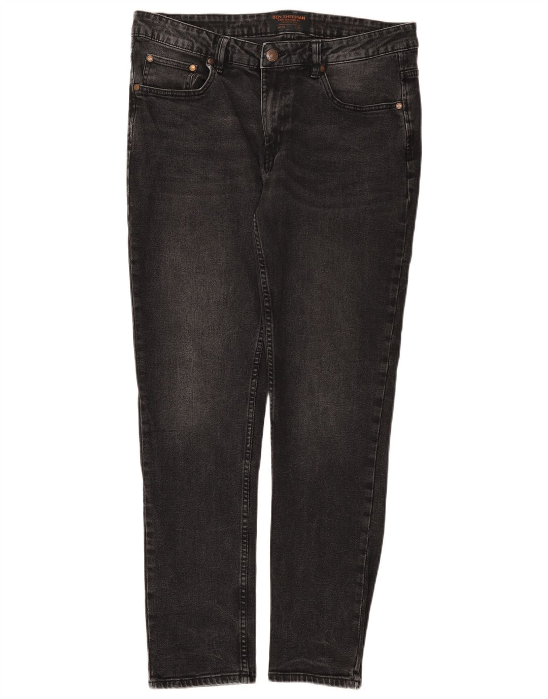 Ben Sherman Herre Brighton Slim Jeans W36 L32 Sort Bomuld