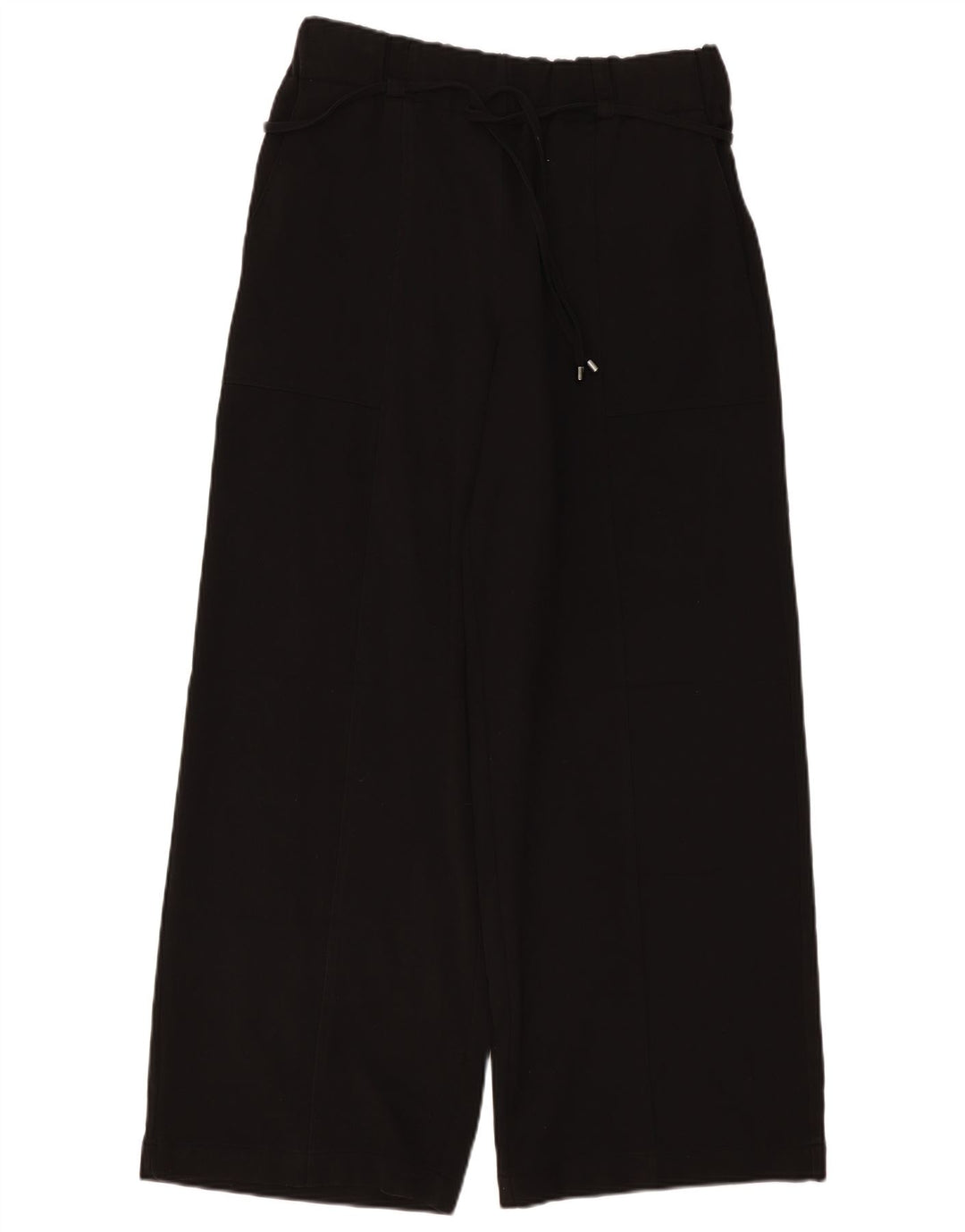 Zara kvinders brede ben Casual bukser store W30 L31 sort polyester