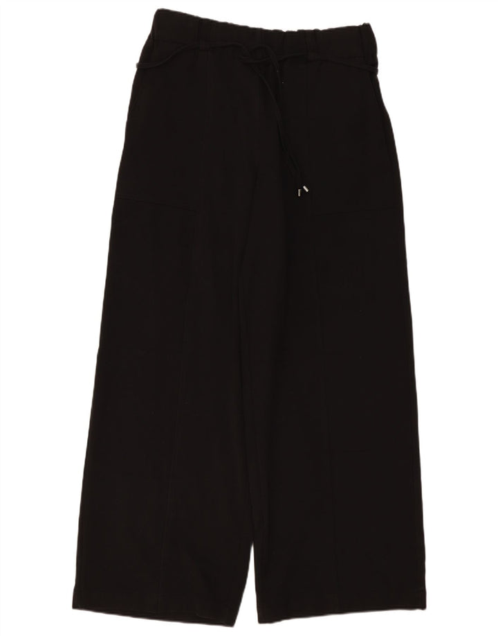Zara kvinders brede ben Casual bukser store W30 L31 sort polyester