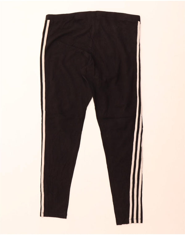 Adidas Dame Leggings UK 18 XL Sort Bomuld