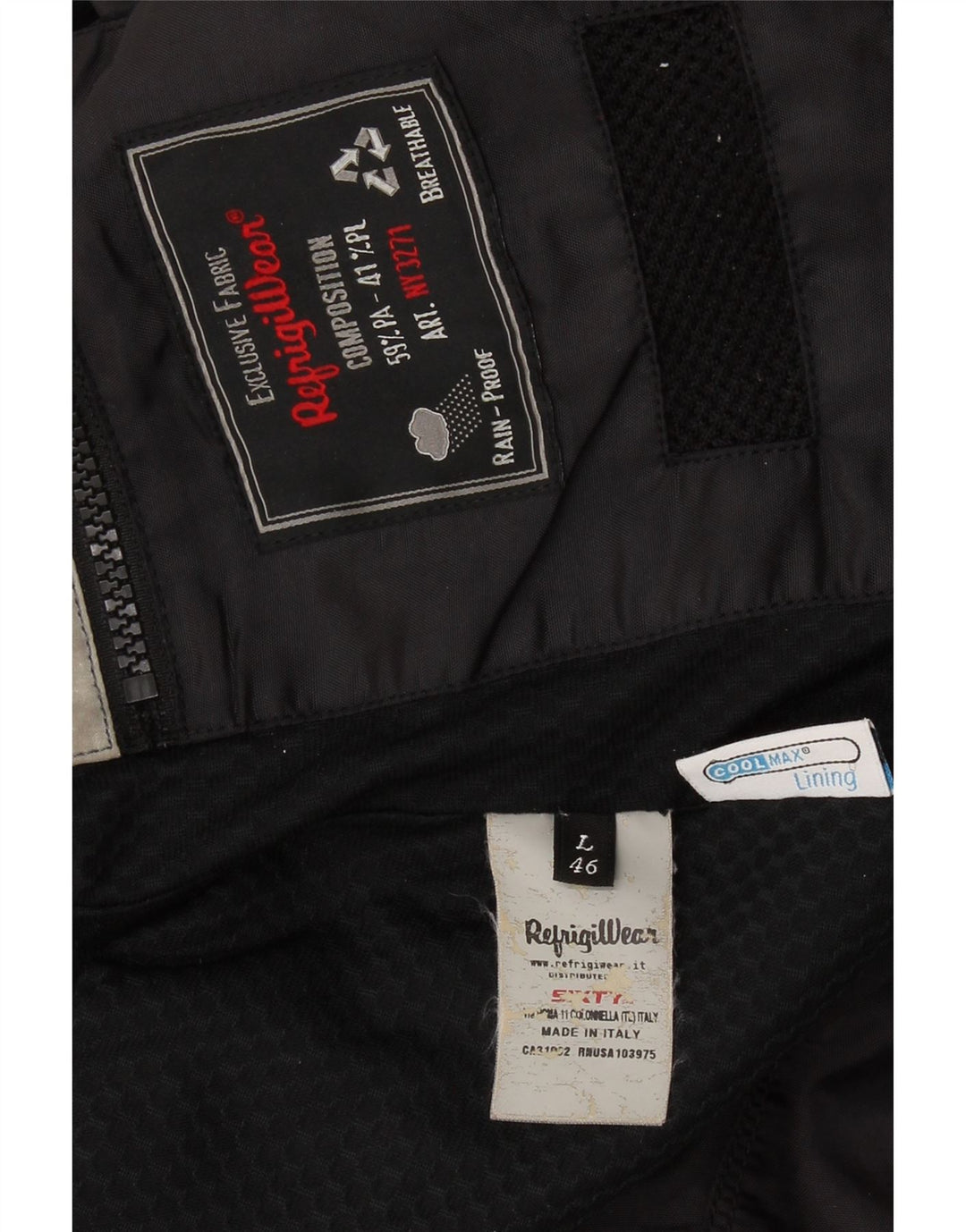 REFRIGIWEAR Womens Padded Jacket IT 46 Large Black Polyamide Vintage Refrigiwear and Second-Hand Refrigiwear from Messina Hembry 