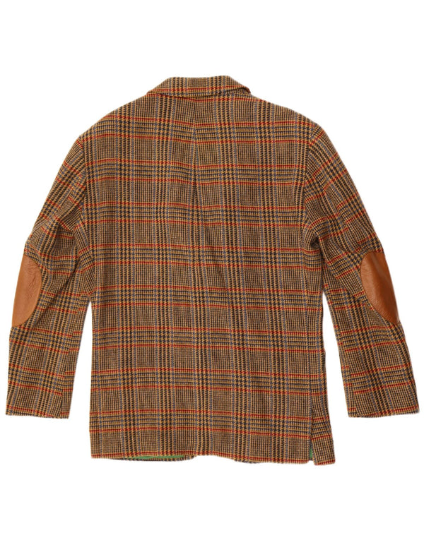 Wellington Herre Longline Blazer Jacket UK 40 Large Green Houndstooth