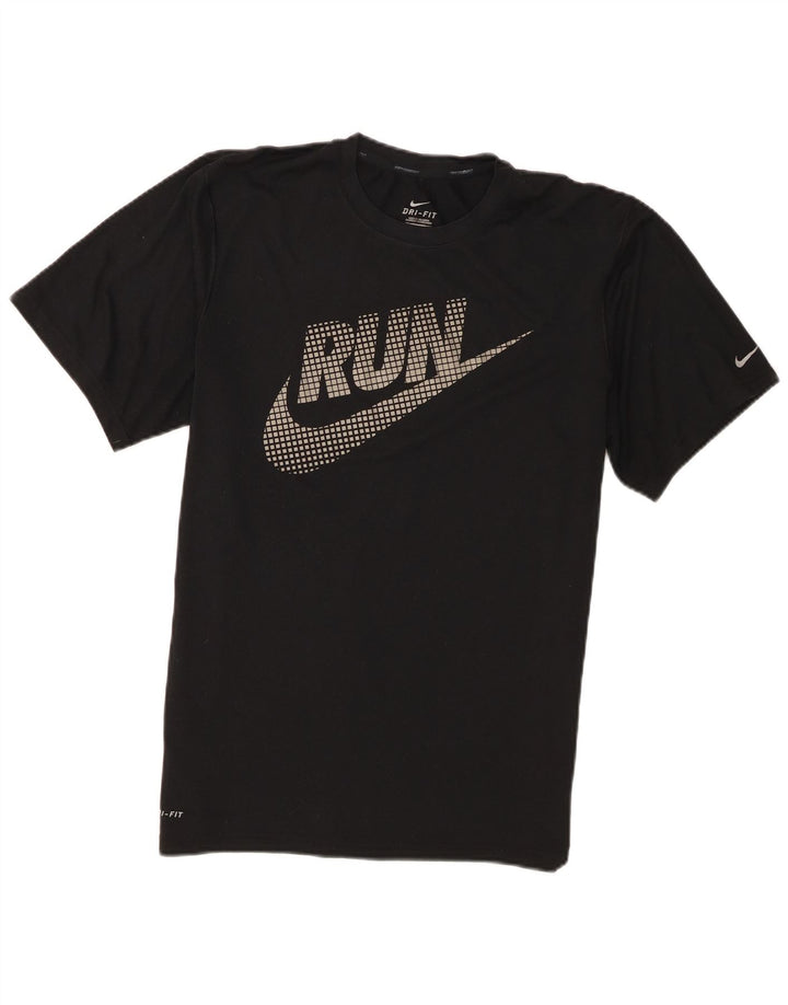 Nike Herre Dri Fit Grafisk T-Shirt Top Medium Sort Polyester