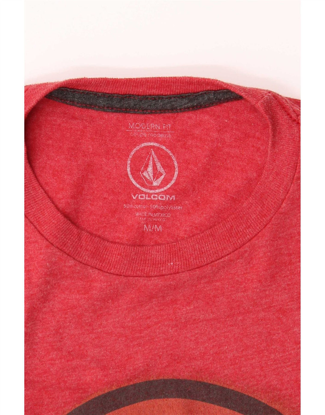 Volcom Dame Modern Fit Grafisk T-Shirt Top UK 12 Medium Rød Bomuld