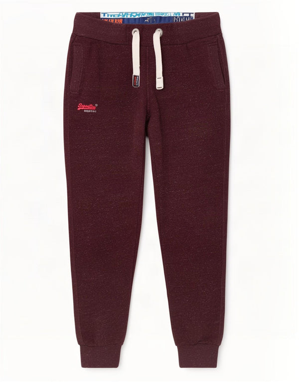 Superdry Mens Slim Fit Tracksuit Trousers Joggers Medium Burgundy Flecked