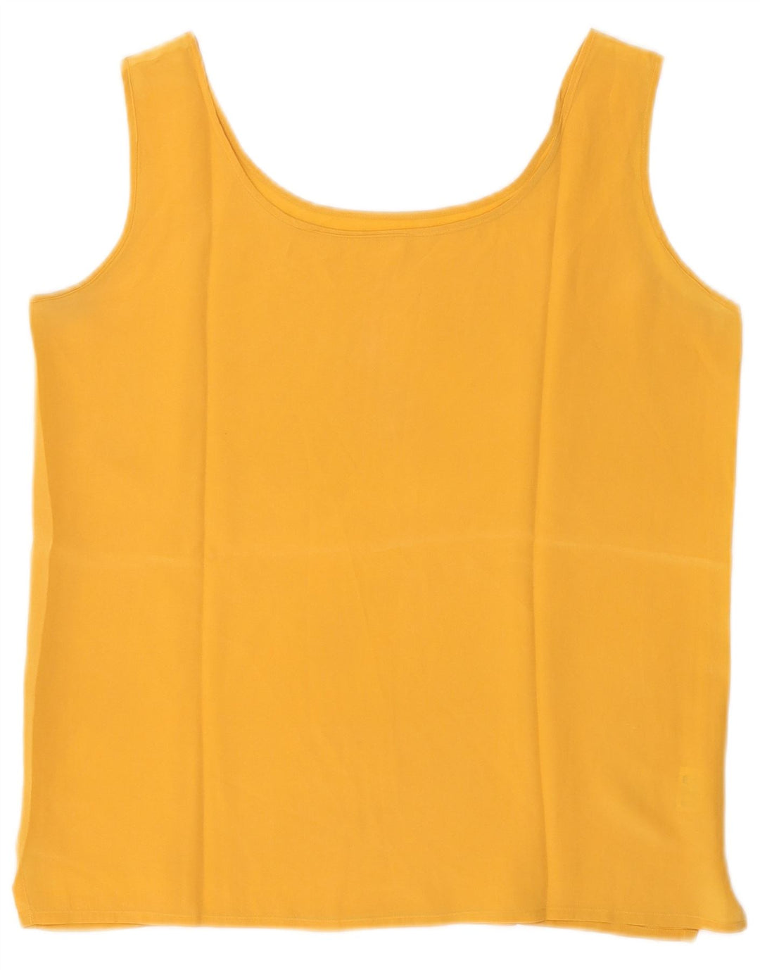 Vintage kvinders ærmeløs Crop Top UK 12 Medium Yellow Silk