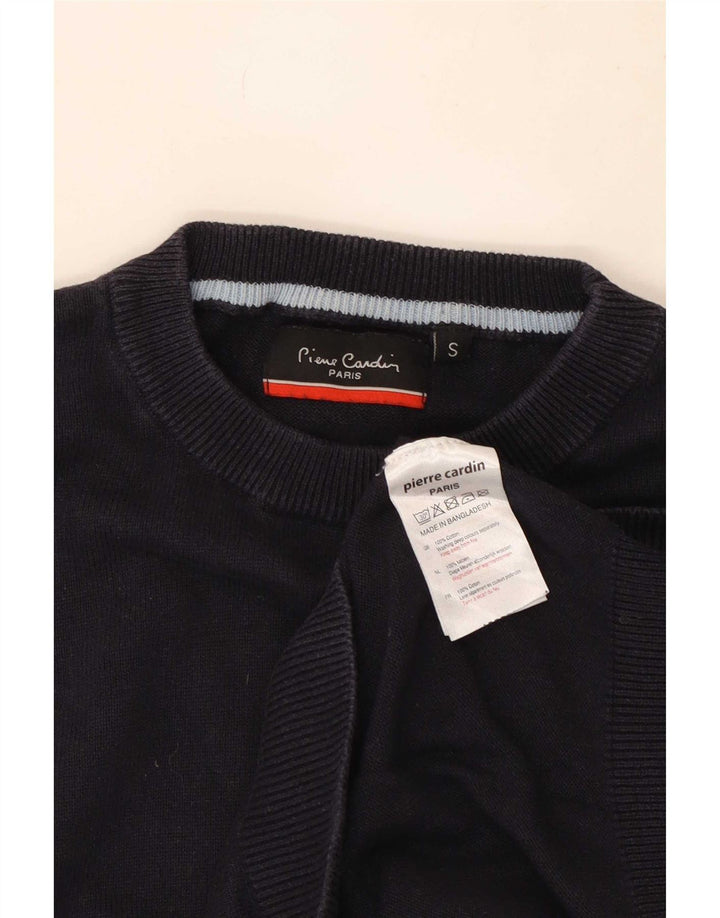 Pierre Cardin Herre sweater med rund hals, lille marineblå bomuld