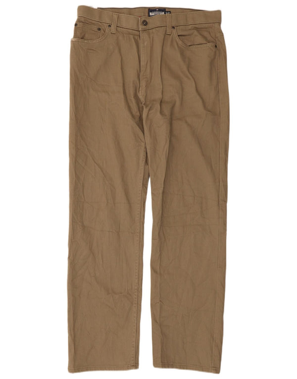 Marks & Spencer Herre Blue Harbor Straight Casual Bukser W36 L31 Beige