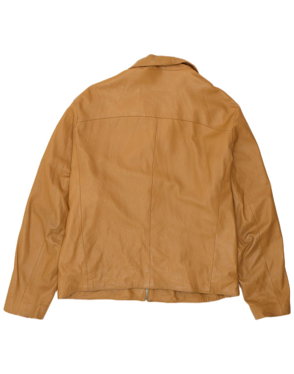 Vintage Herre Læderjakke UK 46 3XL Beige Læder