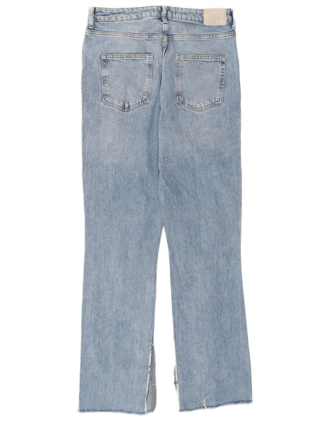Zara Dame Distressed Straight Jeans EU 40 Medium W30 L30 Blå