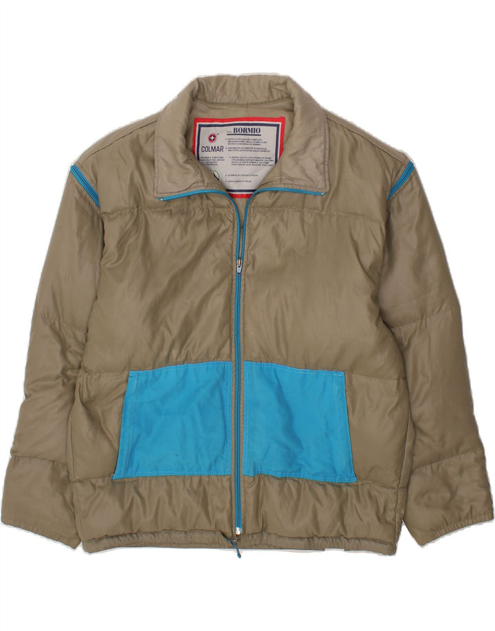 COLMAR Mens Padded Jacket UK 42 XL Khaki Colourblock Cotton Vintage Colmar and Second-Hand Colmar from Messina Hembry 