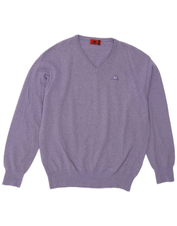 Kappa Herre V-hals sweater Stor lilla lammeuld