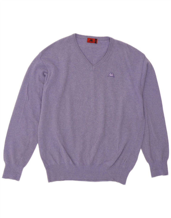 Kappa Herre V-hals sweater Stor lilla lammeuld