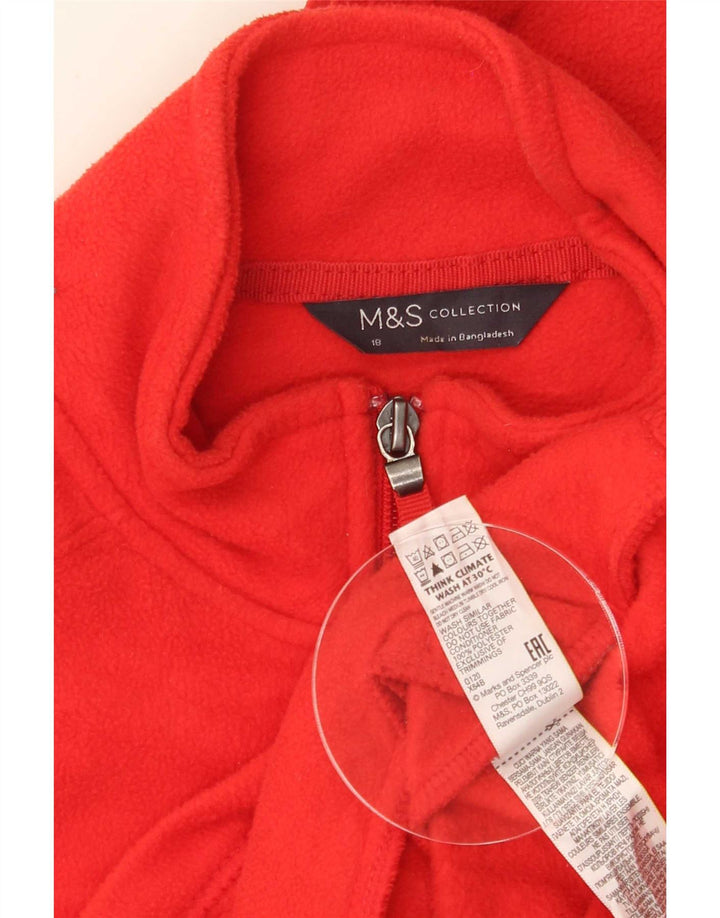Marks & Spencer Fleecejakke til kvinder UK 18 XL Rød Polyester