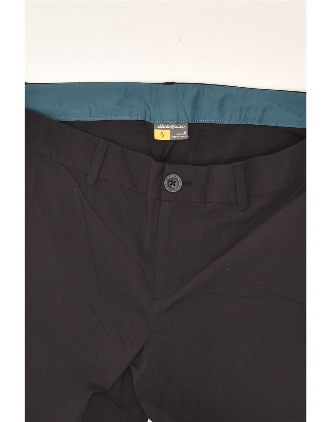 EDDIE BAUER Womens Slim Chino Trousers US 10 Medium W30 L28 Black Nylon | Vintage Eddie Bauer | Thrift | Second-Hand Eddie Bauer | Used Clothing | Messina Hembry 