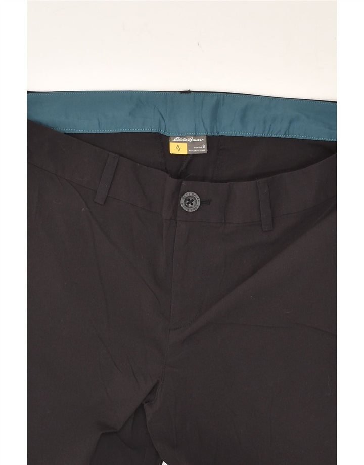 EDDIE BAUER Womens Slim Chino Trousers US 10 Medium W30 L28 Black Nylon | Vintage Eddie Bauer | Thrift | Second-Hand Eddie Bauer | Used Clothing | Messina Hembry 