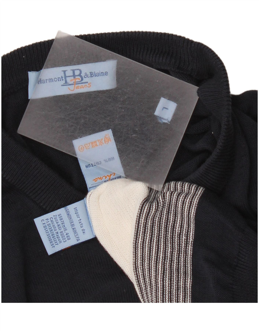 Harmont & Blaine Herre Crew Neck Jumper Sweater Stor Marineblå Stribet