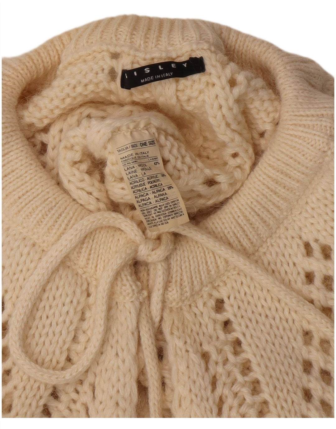 Sisley Dame Poncho Jumper One Size Off White Uld