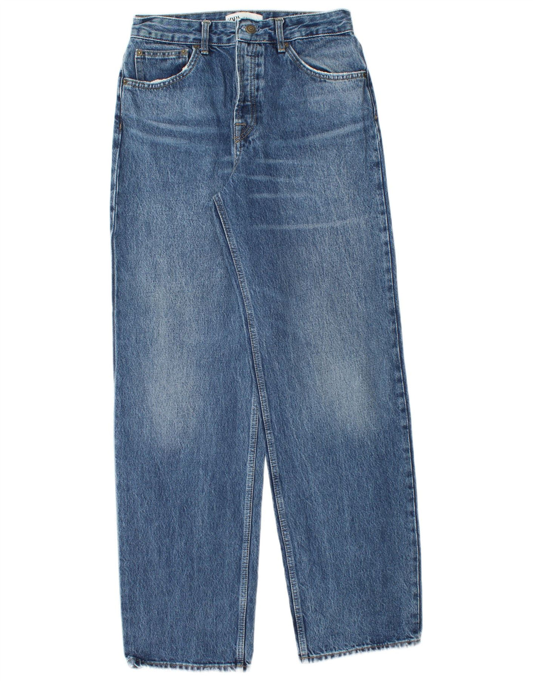 Zara Dame Straight Jeans EU 38 Small W28 L32 Blå