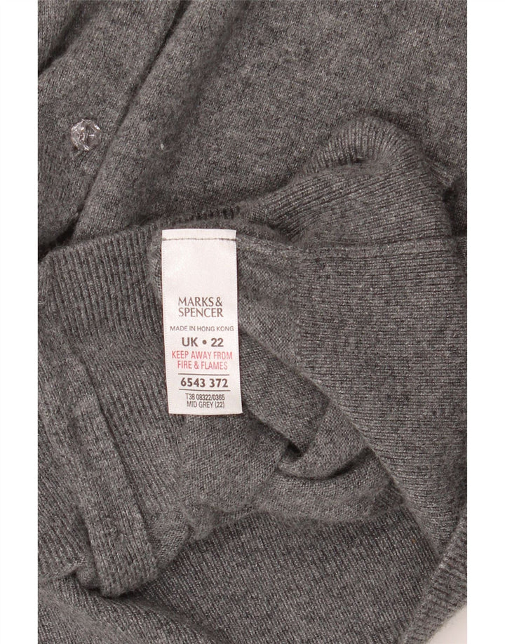 Marks & Spencer Dame Cardigan Sweater UK 22 3XL Grå Viscose