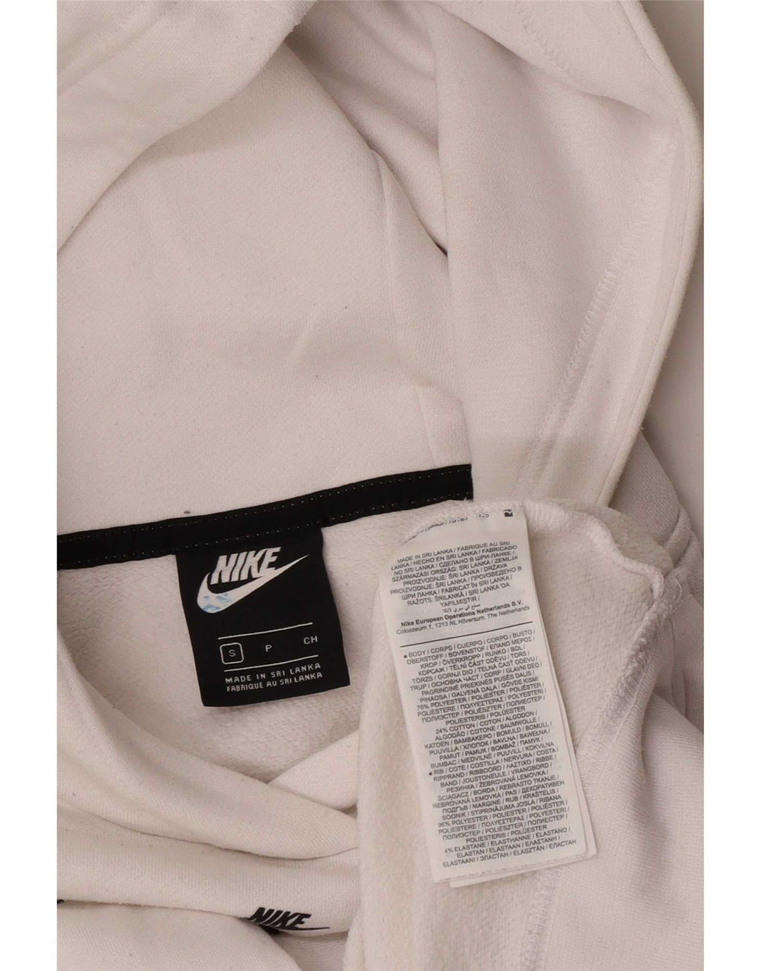 Nike Dame Grafisk Oversized Hoodie Jumper UK 10 Small White Polyester