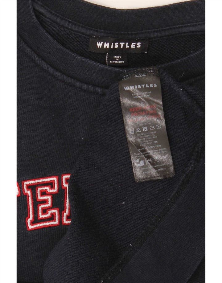 Whistles Dame Weekend Graphic Sweatshirt Jumper UK 14 Medium Navy Blue