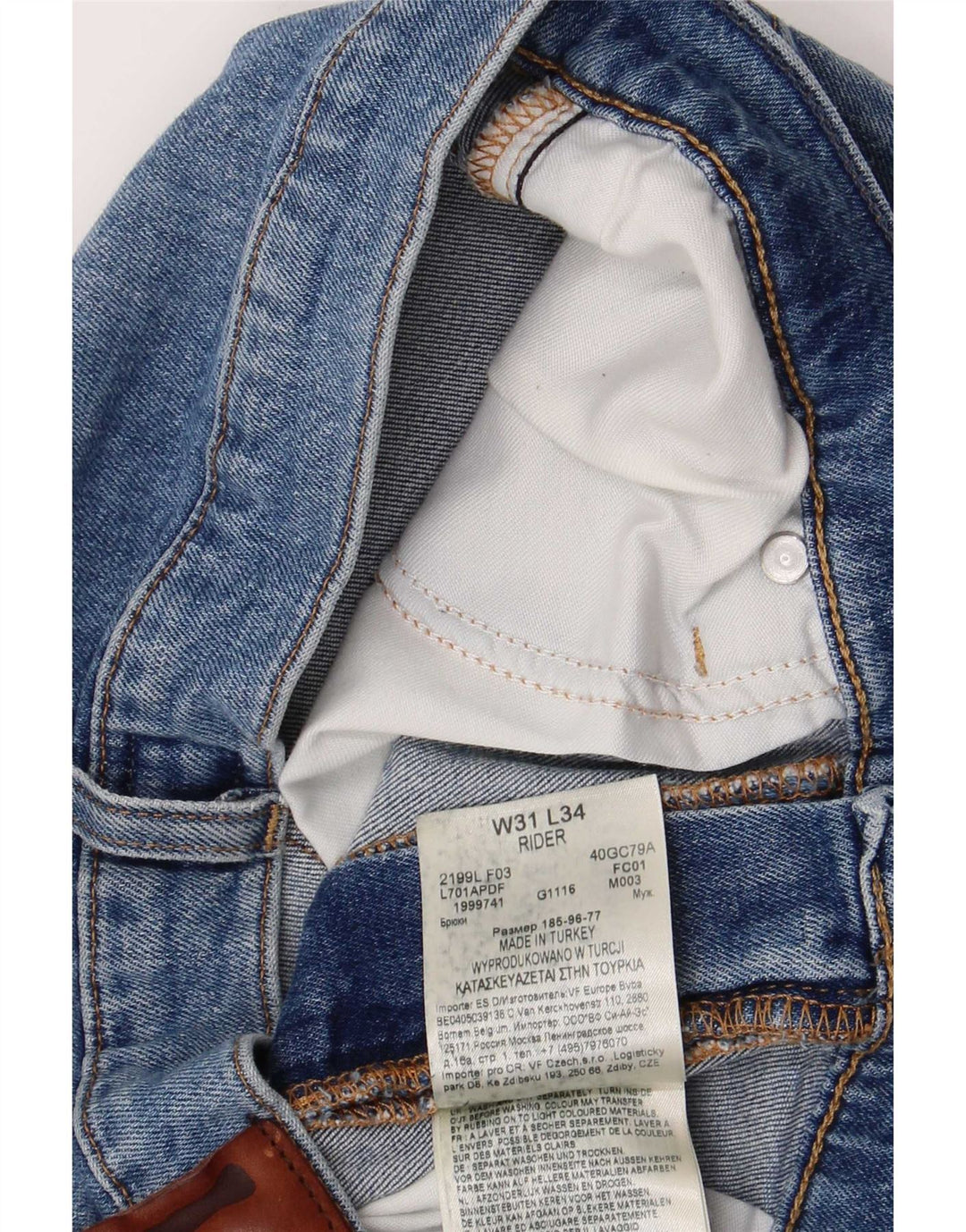 Lee Herre Rider Straight Jeans W31 L34 Blå Bomuld