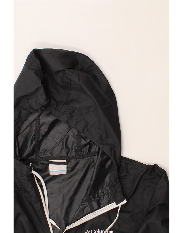 COLUMBIA Womens Hooded Rain Jacket UK 14 Medium Black Polyester Vintage Columbia and Second-Hand Columbia from Messina Hembry 