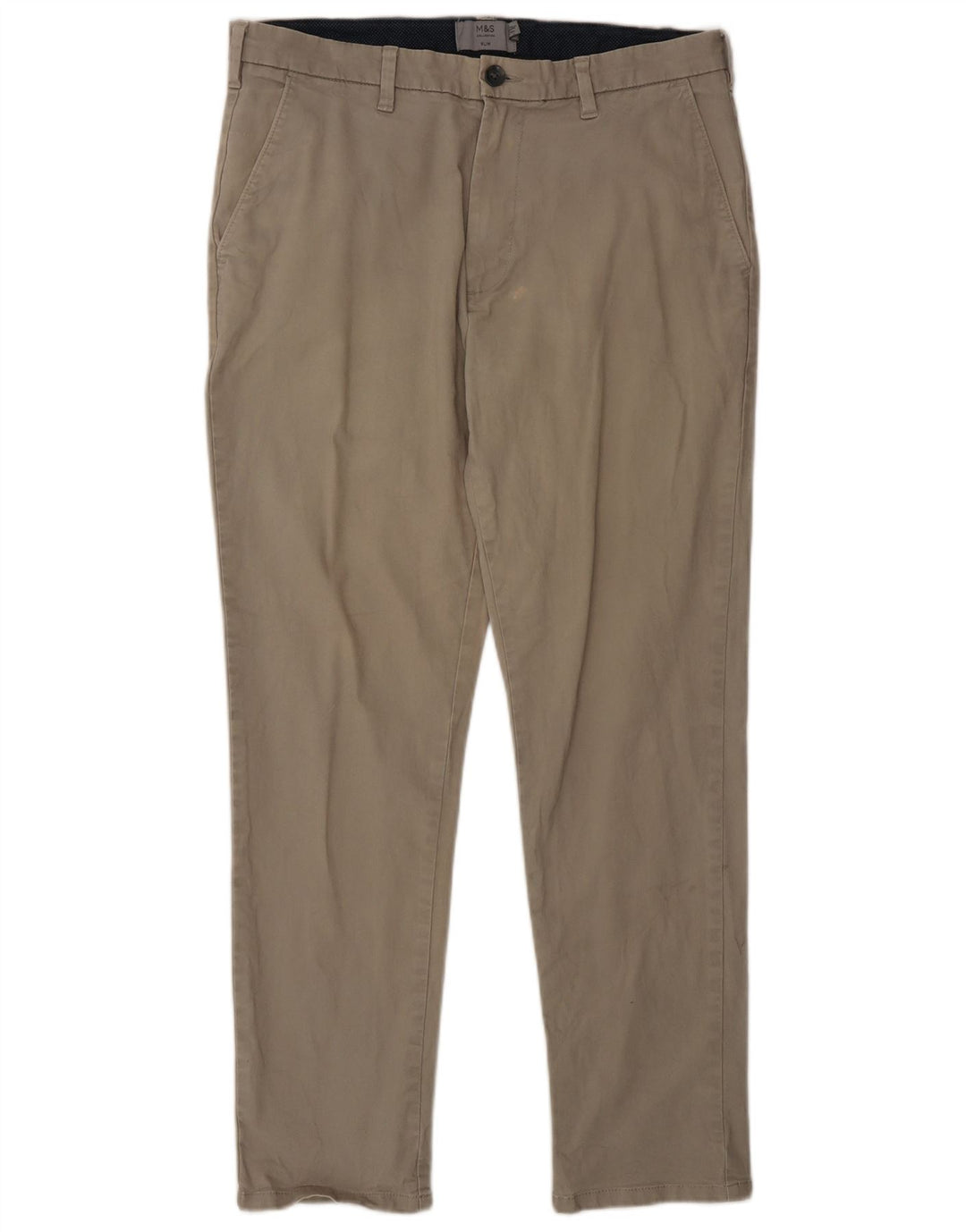 Marks & Spencer Herre Slim Chino Bukser W32 L29 Grå Bomuld