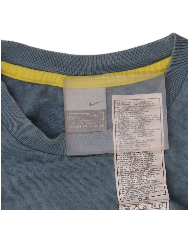 Nike drenge grafisk t-shirt top 12-13 år stor blå farveblok bomuld