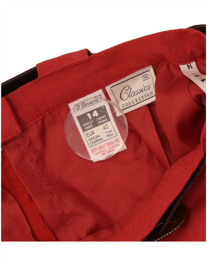 ST. BERNARD Womens Straight Skirt UK 14 Medium W28  Red Polyester