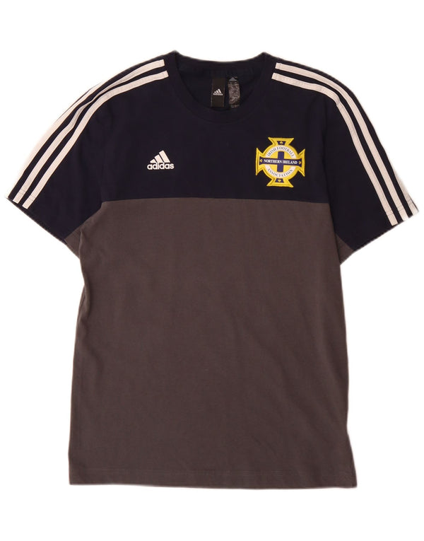 Adidas Herre Irish Football Grafisk T-Shirt Top XS Blå Colourblock Sports