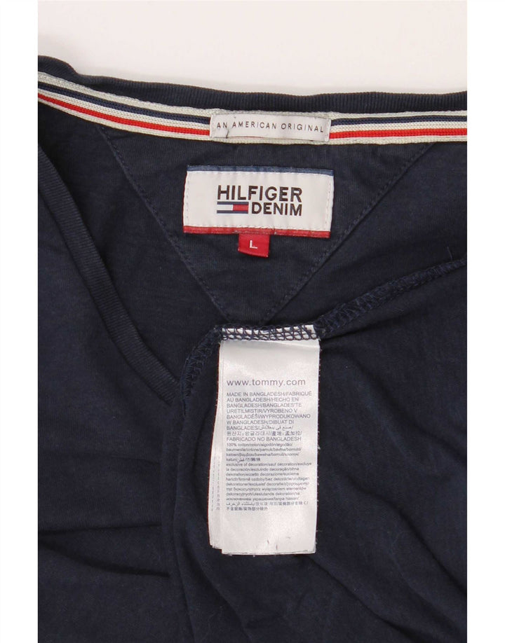 Tommy Hilfiger Herre T-Shirt Top Stor Marineblå Bomuld