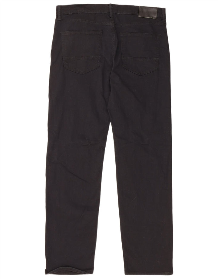 MARKS & SPENCER Straight jeans til mænd W34 L31 Sort bomuld
