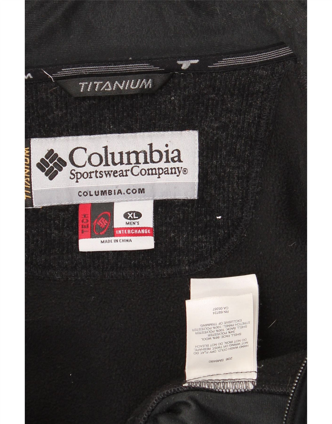 COLUMBIA Herre Titanium træningsdragt Topjakke XL Marineblå Colourblock Uld