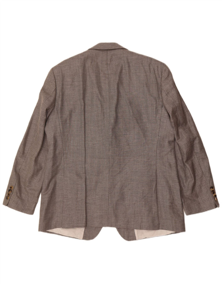 Hugo Boss Herre 2 Button Blazer Jacket UK 44 2XL Grå Silke